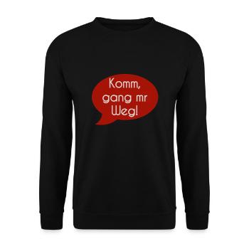 Komm gang mr weg! - Unisex Pullover - Schwarz - Vorne - Alina (178cm) & Michal (187cm)