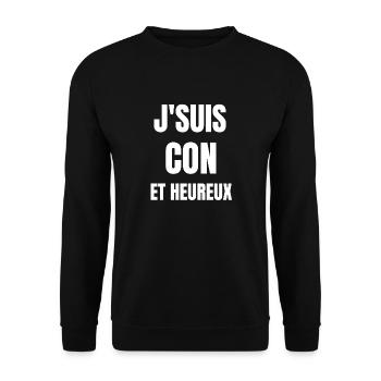 j'suis con - Sweat-shirt Unisexe - noir - Devant - Alina (178cm) & Michal (187cm)