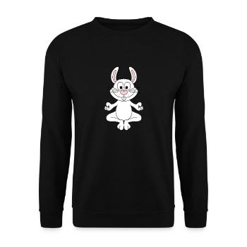 KANINCHEN - HASE - YOGA - PILATES - TIER - Unisex Pullover - Schwarz - Vorne - Alina (178cm) & Michal (187cm)