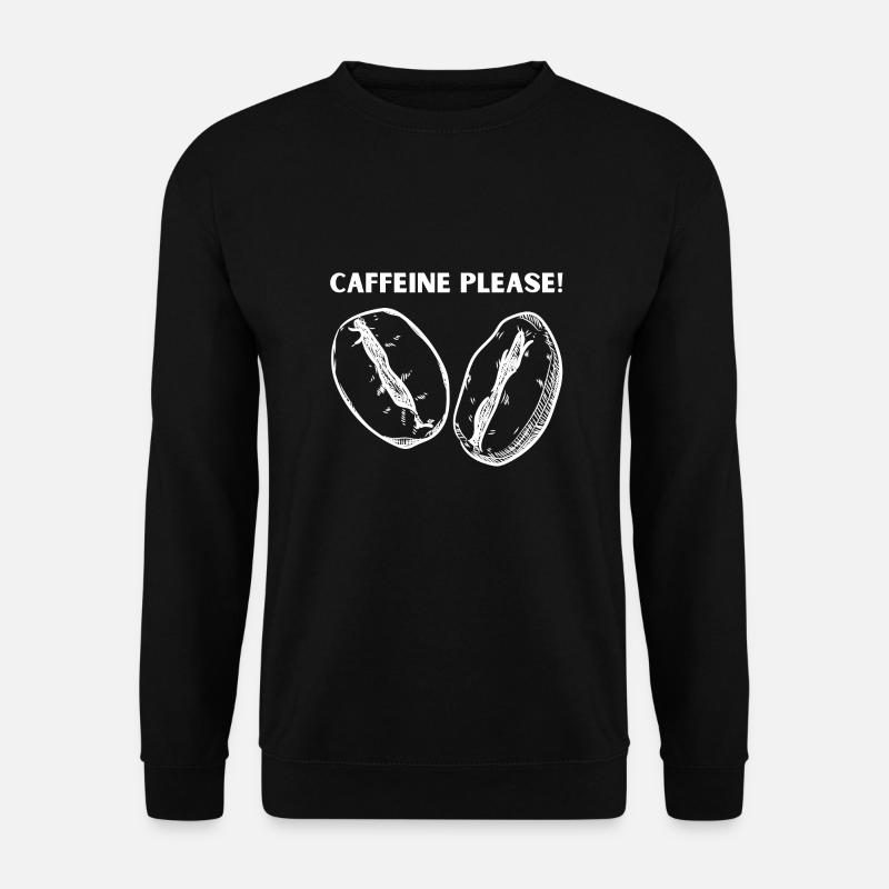 Caffeine Please! Design in white! - Unisex Sweatshirt - black