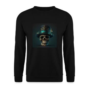 Crâne Noir Vintage - Sweat-shirt Unisexe - noir - Devant - Alina (178cm) & Michal (187cm)