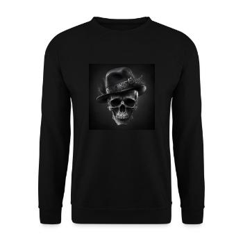 Crâne Noir Vintage - Sweat-shirt Unisexe - noir - Devant - Alina (178cm) & Michal (187cm)
