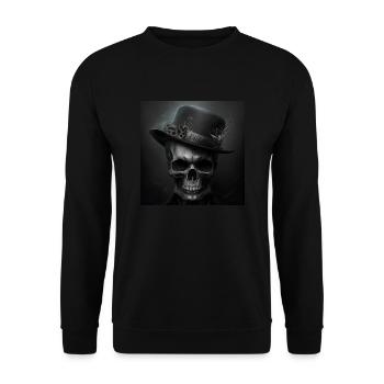 Crâne Noir Vintage - Sweat-shirt Unisexe - noir - Devant - Alina (178cm) & Michal (187cm)