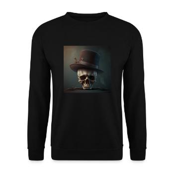 Crâne Noir Vintage - Sweat-shirt Unisexe - noir - Devant - Alina (178cm) & Michal (187cm)
