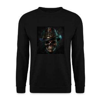 Crâne Noir Vintage - Sweat-shirt Unisexe - noir - Devant - Alina (178cm) & Michal (187cm)