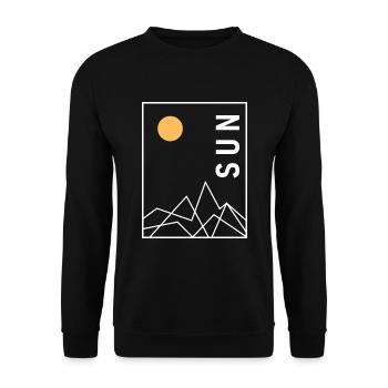 Sonne Abstrakt Sonnenaufgang Berge Natur Geschenk - Unisex Pullover - Schwarz - Vorne - Alina (178cm) & Michal (187cm)