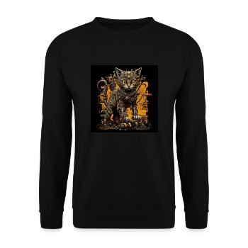 Robot chat doré mignon jouant Android - Sweat-shirt Unisexe - noir - Devant - Alina (178cm) & Michal (187cm)