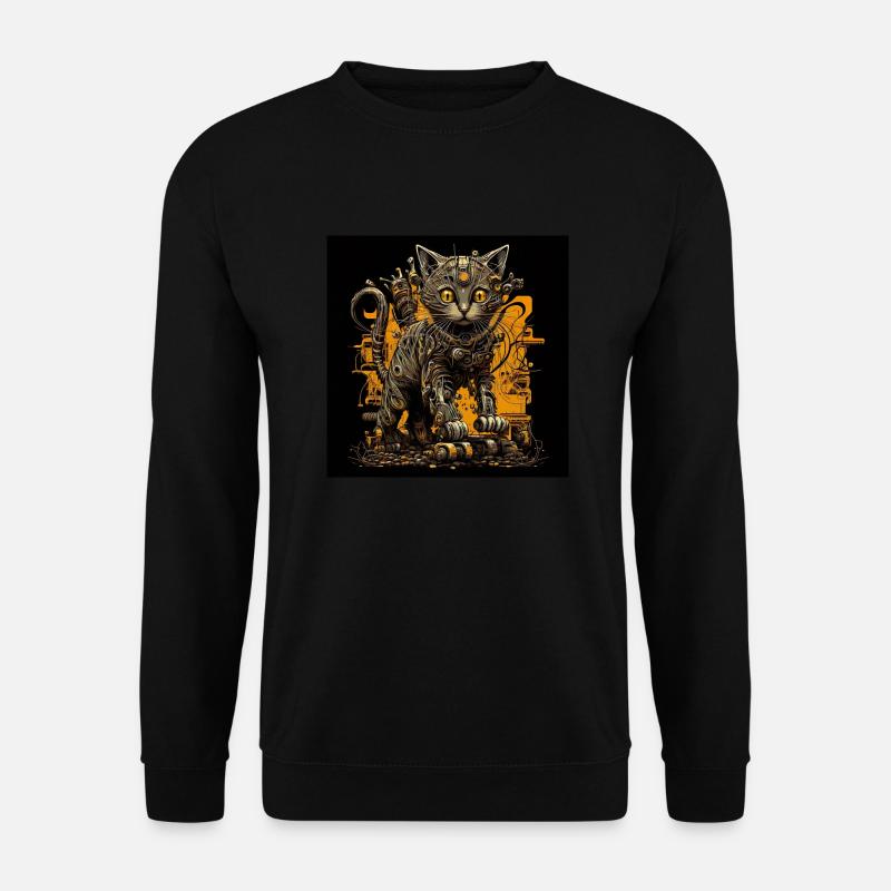 Golden robot cat cute playing Android - Unisex Sweatshirt - black