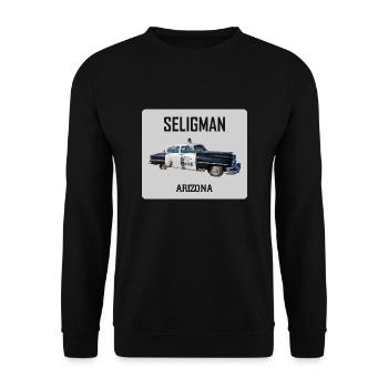 Voiture ancienne, Seligman, Arizona, road 66 USA - Sweat-shirt Unisexe - noir - Devant - Alina (178cm) & Michal (187cm)