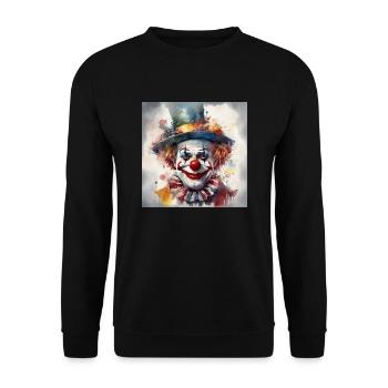 DER LUSTIGE CLOWN - Unisex Pullover - Schwarz - Vorne - Alina (178cm) & Michal (187cm)
