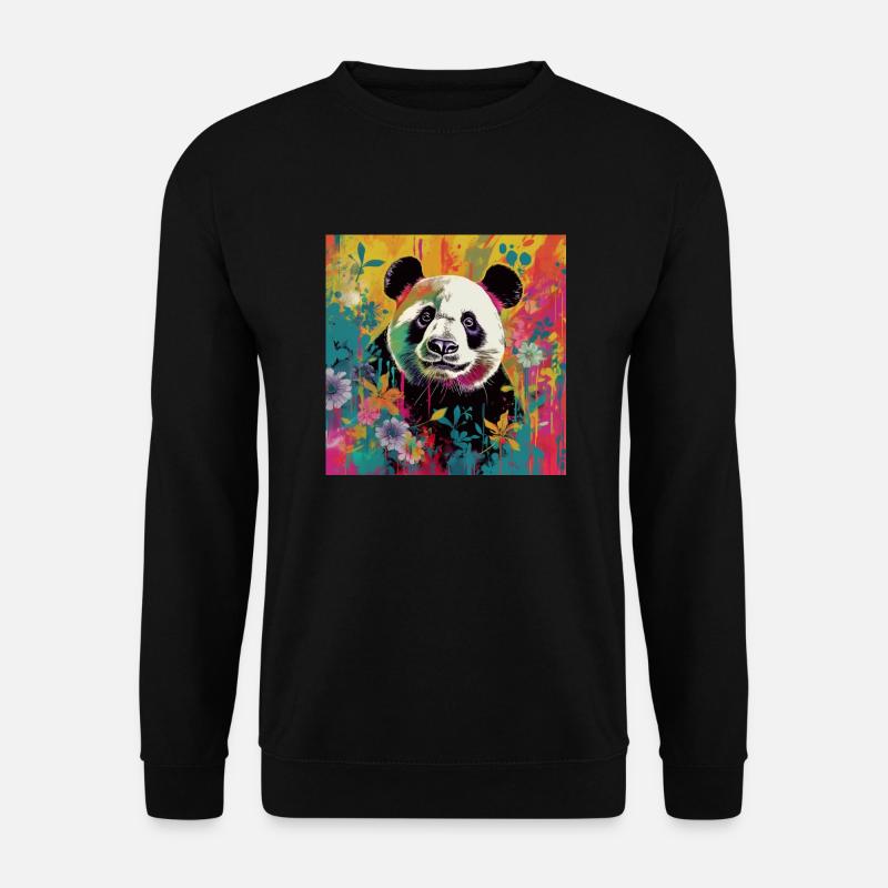 PANDA DANS LA JUNGLE - Sweat-shirt Unisexe - noir