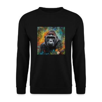 DER GORILLA IM DSCHUNGEL - Unisex Pullover - Schwarz - Vorne - Alina (178cm) & Michal (187cm)