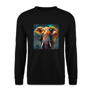L'ÉLÉPHANT MAJESTEUX - Sweat-shirt Unisexe - noir - Devant - Alina (178cm) & Michal (187cm)