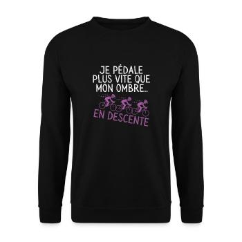 Je pédale plus vite que mon ombre... - Sweat-shirt Unisexe - noir - Devant - Alina (178cm) & Michal (187cm)