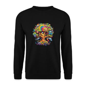 ZEN-BAUM DES LEBENS - Unisex Pullover - Schwarz - Vorne - Alina (178cm) & Michal (187cm)