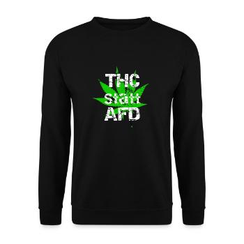 THC Statt AFD Cannabis lustig - Unisex Pullover - Schwarz - Vorne - Alina (178cm) & Michal (187cm)