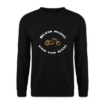 Zwei Räder unendliche Abenteuer Motorrad - Unisex Pullover - Schwarz - Vorne - Alina (178cm) & Michal (187cm)
