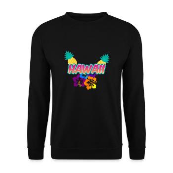 Fleurs d’ananas d’Hawaï - Sweat-shirt Unisexe - noir - Devant - Alina (178cm) & Michal (187cm)
