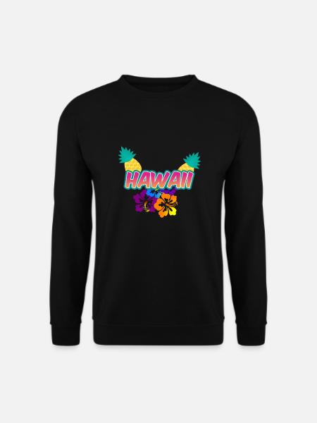 Hawaii Pineapple Flowers - Unisex Sweatshirt - black