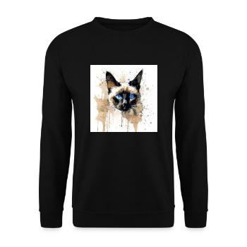 Distressed Grungy Punky Graffiti CatXVI - Unisex Sweatshirt - black - Front - Alina (178cm) & Michal (187cm)