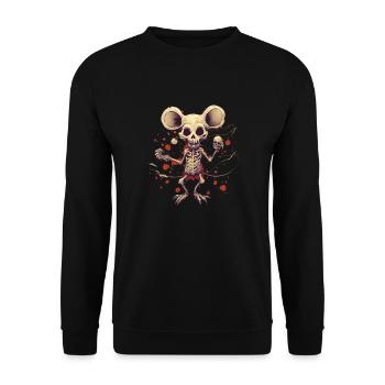 Skeleton Mouse - Unisex Sweatshirt - black - Front - Alina (178cm) & Michal (187cm)