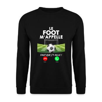 Foot m'appelle Cadeau Match - Sweat-shirt Unisexe - noir - Devant - Alina (178cm) & Michal (187cm)