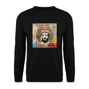 BUDDHA ZEN MEDITATION - Unisex Sweatshirt - black - Front - Alina (178cm) & Michal (187cm)