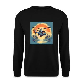 HÉLICOPTÈRE VINTAGE - Sweat-shirt Unisexe - noir - Devant - Alina (178cm) & Michal (187cm)