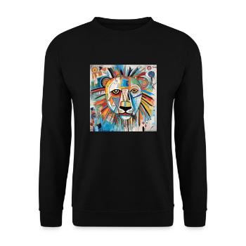 LION STREET ART - Sweat-shirt Unisexe - noir - Devant - Alina (178cm) & Michal (187cm)