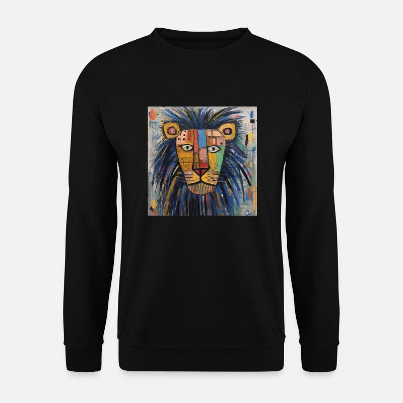 LÖWEN-STRASSENKUNST - Unisex Pullover - Schwarz