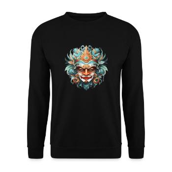 BLINESE MASK INDONESIA - Unisex Sweatshirt - black - Front - Alina (178cm) & Michal (187cm)