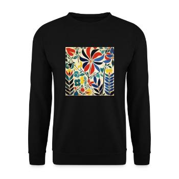 FLOWER BOUQUET - Unisex Sweatshirt - black - Front - Alina (178cm) & Michal (187cm)