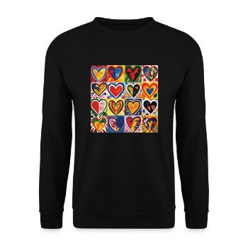 HEART OF LOVE STREET ART - Unisex Sweatshirt - black - Front - Alina (178cm) & Michal (187cm)