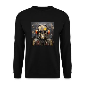 SKULL STREET ART - Sweat-shirt Unisexe - noir - Devant - Alina (178cm) & Michal (187cm)