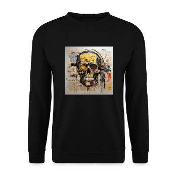 SKULL STREET ART - Sweat-shirt Unisexe - noir - Devant - Alina (178cm) & Michal (187cm)