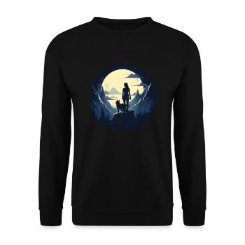 Young woman and her wolf 2 - Unisex Sweatshirt - black - Front - Alina (178cm) & Michal (187cm)