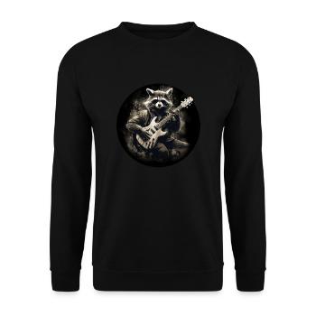 Raccoon jouant de la guitare 4 - Sweat-shirt Unisexe - noir - Devant - Alina (178cm) & Michal (187cm)