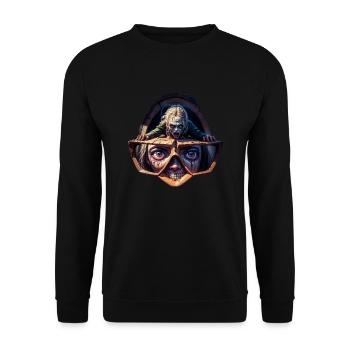 Geekhead-Zombie - Unisex Pullover - Schwarz - Vorne - Alina (178cm) & Michal (187cm)