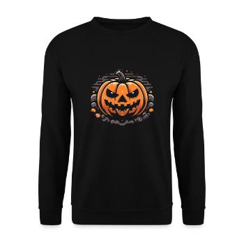 Halloween Pumpkin - Unisex Sweatshirt - black - Front - Alina (178cm) & Michal (187cm)