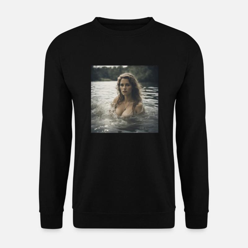 Frau im Wasser - Unisex Pullover - Schwarz