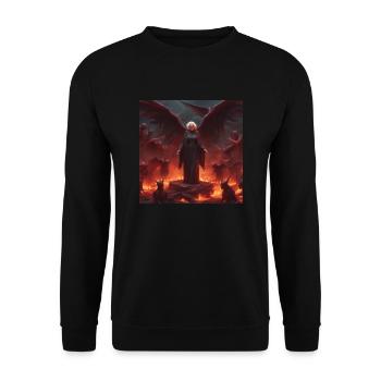 Religion teacher in hell - Unisex Sweatshirt - black - Front - Alina (178cm) & Michal (187cm)