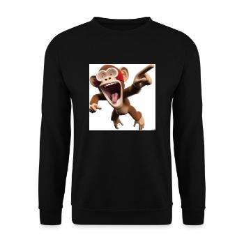 Crazy Monkey - Unisex Pullover - Schwarz - Vorne - Alina (178cm) & Michal (187cm)