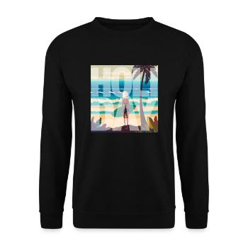 Urlaub, Holiday - Unisex Pullover - Schwarz - Vorne - Alina (178cm) & Michal (187cm)