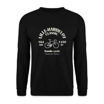 Lille-Hardelot cycling tour, in Hauts-de-France. - Unisex Sweatshirt - black - Front - Alina (178cm) & Michal (187cm)