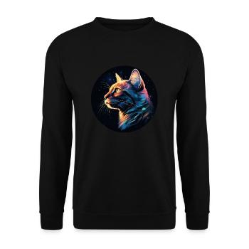 Beautiful cat for cat moms, gift cat - Unisex Sweatshirt - black - Front - Alina (178cm) & Michal (187cm)