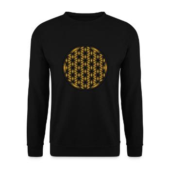 Fleur de Vie, Géométrie Sacrée pour l’Harmonie - Sweat-shirt Unisexe - noir - Devant - Alina (178cm) & Michal (187cm)