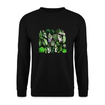 Feuilles vertes - Sweat-shirt Unisexe - noir - Devant - Alina (178cm) & Michal (187cm)