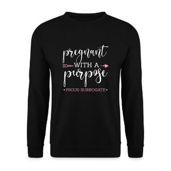 Pregnant with a purpose Proud surrogate Surrogacy - Unisex Pullover - Schwarz - Vorne - Alina (178cm) & Michal (187cm)
