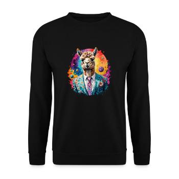 Alpaga en costume - Sweat-shirt Unisexe - noir - Devant - Alina (178cm) & Michal (187cm)
