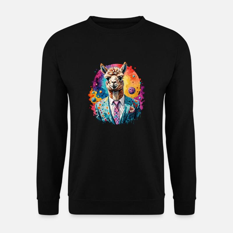 Alpaca in a suit - Unisex Sweatshirt - black